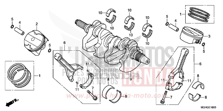 VILEBREQUIN/PISTON von VFR1200X "Crosstourer" DCT PEARL COSMIC BLACK (NHA64) von 2016